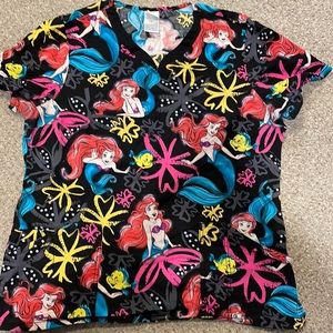 Disney the little mermaid scrub shirt